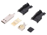Mufă USB A pe Cablu pentru Lipire 4 PIN Drept