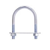 Brida fixare panouri gard zincata cu placuta si piulita pentru teava rotunda 75 mm