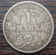 (A55) MONEDA DIN ARGINT GERMANIA - 1 MARK 1903, LIT. A, NECURATATA foto