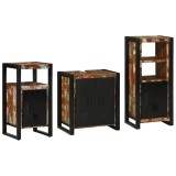 vidaXL Set de mobilier pentru baie cu raft 3 pcs Lemn recuperat solid