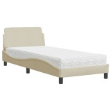 Cumpara ieftin Pat cu saltea, Dover, crem, 80x200 cm, textil