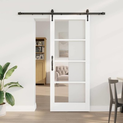 vidaXL Ușă glisantă Manual Alb 83 x 202 cm Lemn și metal 3332334 foto