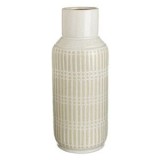Vază decorativă de podea, ceramică, culoarea nisipului, dungi reliefate, &Oslash;19x48cm, CMCLASS