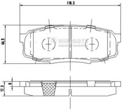 Set placute frana,frana disc TOYOTA LAND CRUISER 200 (VDJ2_, UZJ2_) (2007 - 2016) NIPPARTS N3612043