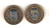 SV * FInlanda 2 x 5 EURO 2011 * Provincii: LAPLAND si TAVASTIA * bimetal UNC
