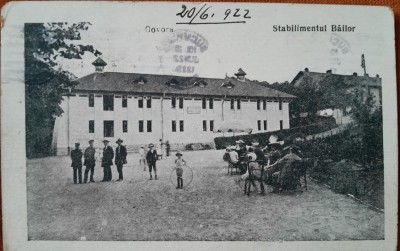 Carte postala, Govora, Stabilimentul Bailor, 1922 foto