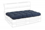 Perna de sezut pentru mobilier din paleti Poly230, Bizzotto, 120 x 80 x 10 cm, poliester, albastru denim