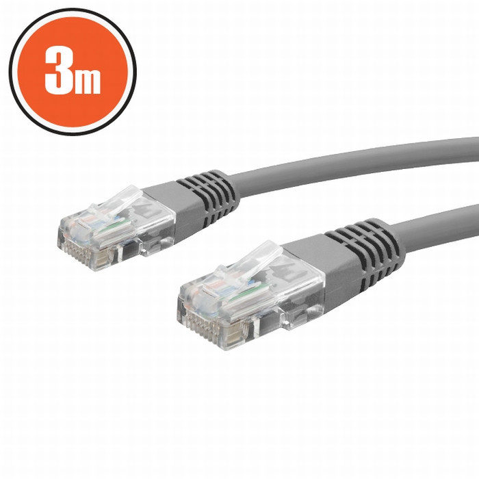 Cablu patch UTP 8p8c 3m CAT5e gri