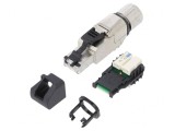 Mufă RJ45 Cat 6a Ecranată cu Capac Protecție Aurit