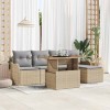 VidaXL Set de canapele pentru grădină 6 pcs Bej Rattan poli