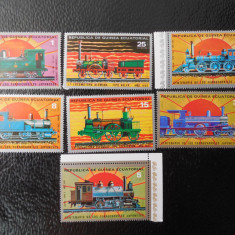 GUineea Ecuatoriala-Locomotive-serie completa-MNH