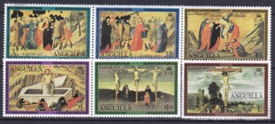 DB1 Anguilla 1977 Pictura Religioasa Ugolino Castagno Massys Paste 6 v. MNH foto