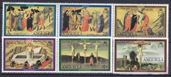 DB1 Anguilla 1977 Pictura Religioasa Ugolino Castagno Massys Paste 6 v. MNH