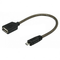 UNITEK Cablu OTG Y-C438 USB 2.0. AF - microUSB BM Black foto