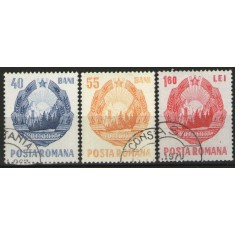 Romania 1967 - Stema Rom&acirc;niei, serie stampilata