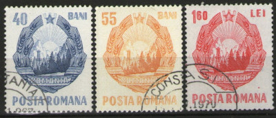 Romania 1967 - Stema Rom&amp;acirc;niei, serie stampilata foto