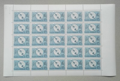 TIMBRE ROM&amp;Acirc;NIA LP607/1965 CENTENARUL U.I.T.- COALĂ 25 de timbre MNH foto