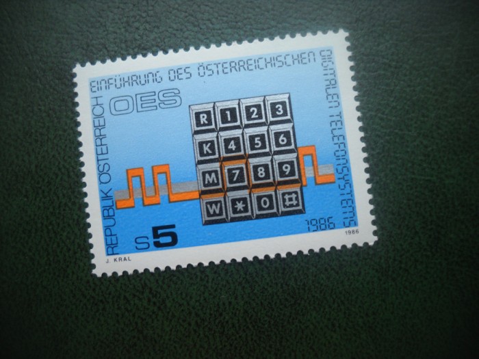 HOPCT TIMBRE MNH 690 TELEFONUL CU CLAPE 1986-1 VAL AUSTRIA