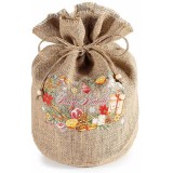 Saculet cadouri Craciun iuta multicolora TI &Oslash;23cmx30H