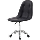 Scaun Salon Coafor Frizerie cu Roti, Inaltime Reglabila 42-53 cm, Piele Ecologica