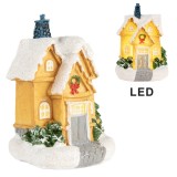 Casuta Craciun polirasina multicolora cu led 6x5x9 cm