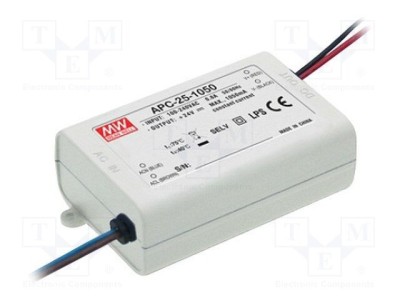 Alimentator Pulsatoriu LED MEAN WELL 25,2W 9-24VDC 1050mA 90-264VAC foto