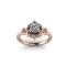 Inel de dama din aur roze 14K, piatra zirconiu - 62