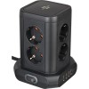 Prelungitor tip turn Brennenstuhl, 8 prize, 4 USB 4.80A, cablu 2m, pozitionare prize 45&deg;, IP20