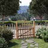 vidaXL Poartă de gard arcuită 100 x 90 cm Lemn de Făglă Impregnat Maro 42040684