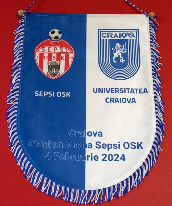 Fanion (protocol) meci fotbal SEPSI OSK - UNIVERSITATEA CRAIOVA (04.02.2024)