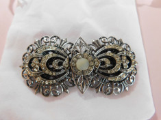 BROSA VINTAGE FRANTA ANII 50 , SIDEF, MARCASITE , foto