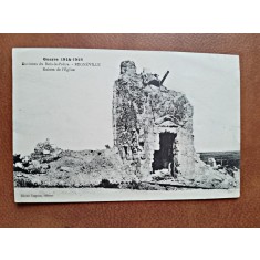 Carte postala, Guerre 1914-1918, Environs du Bois le Pretre, Regneville, ruines de lEglise, 1920