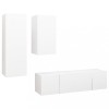 Set dulapuri TV, 4 piese, alb, lemn prelucrat
