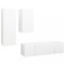Set dulapuri TV, 4 piese, alb, lemn prelucrat