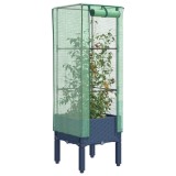 vidaXL Strat &icirc;nălțat cu husă de seră, aspect ratan, 40x40x140 cm 4015832