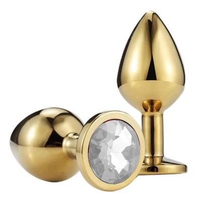 Dop Anal Metallic Buttplug, Large, Auriu/Transparent, Passion Labs foto