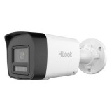 Camera IP 4MP, lentila 2.8mm, PoE, IR 30m, lumina alba 30m, microfon si difuzor, IP67, alarma, slot pentru MicroSD - Hikvision HiLook IPC-B140HAP-LUF/