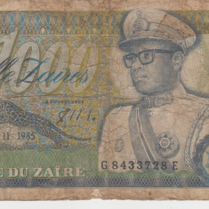 M1 - Bancnota foarte veche - Zair - 1000 zaire