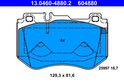 ATE 13.0460-4880.2 set placute frana,frana disc foto