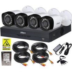 Kit supraveghere complet Dahua 4 camere 2MP IR 20m, DVR 4 canale 5MP WizSense, accesorii, HDD 500GB + Autocolant Rovision SafetyGuard Surveillance