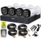 Kit supraveghere complet Dahua 4 camere 2MP IR 20m, DVR 4 canale 5MP WizSense inteligenta artificiala, accesorii, HDD 500GB + Autocolant Rovision Safe