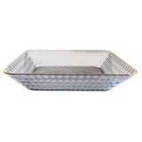 Tava decorativa eleganta Pufo Luxury pentru servire aperitive, prajituri, fructe, 22 cm, fumuriu