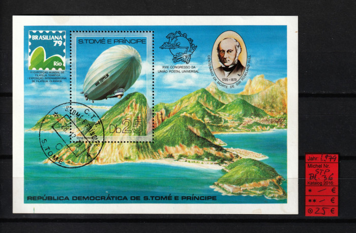Sao Tome e Pricipe, 1979 | Expo Brasiliana 79 - Zeppelin - Rowland Hill | aph