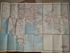 harta autorutiera europa - plansa 5 - anii &#039;70 - dimensiuni 100/68 cm