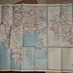 harta autorutiera europa - plansa 5 - anii '70 - dimensiuni 100/68 cm