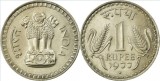 India 1977 - 1 rupee, circulata - Semnul monetariei &bdquo;&diams;&rdquo; - Bombay