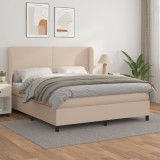 Pat box spring cu saltea, cappuccino, 160x200cm piele ecologica GartenMobel Dekor, vidaXL