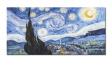 Cumpara ieftin Tablou celebru pictat manual, Noapte instelata, 120x60cm ulei pe panza, reproducere Vincent van Gogh