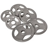 HOMCOM Set 6 Discuri Greutati pentru Haltere Greutate Totala 35kg, din Otel Emailat, Diametru central Փ5.4cm, Argintiu | Aosom Romania