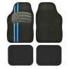 Set Covorase Auto Universale Custo Tiger, Mocheta, negru cu insertie albastra, 4 buc, Universal, CUSTO POL